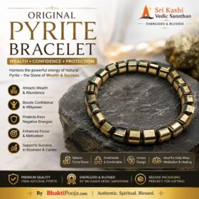Pyrite Bracelet, Wealth Bracelet, Money Magnet Bracelet, Prosperity Crystal Bracelet, Natural Pyrite Stone Bracelet, Pyrite Healing Crystal, Success Bracelet, Abundance Bracelet, Manifestation Bracelet, Protection Crystal Bracelet, Original Pyrite Bracelet India, Pyrite Bracelet for Wealth, Energized Crystal Bracelet, Sri Kashi Vedic Sansthan, BhaktiPooja