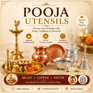 pure copper brass silver items for pooja