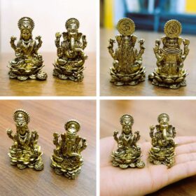 Lakshmi Ganesh Brass Idol, Panch Dhatu Lakshmi Ganesh Murti, Mini Brass Lakshmi Ganesh, Diwali Pooja Idol Set, Lakshmi Ganesh Statue for Home Temple, Brass Ganesh Lakshmi Murti, Small Brass Idol, Diwali Gift, Home Mandir Idol, Office Temple Idol, Panchdhatu Murti, Lakshmi Ganesh Decorative Idol, Spiritual Gift, Brass God Idol, BhaktiPooja Lakshmi Ganesh.